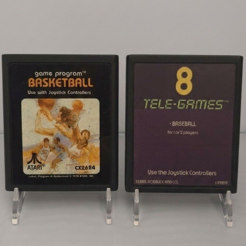 Basketball & Tele-Games Baseball - Atari 2600 Cartridge Bundle - Tested Working!